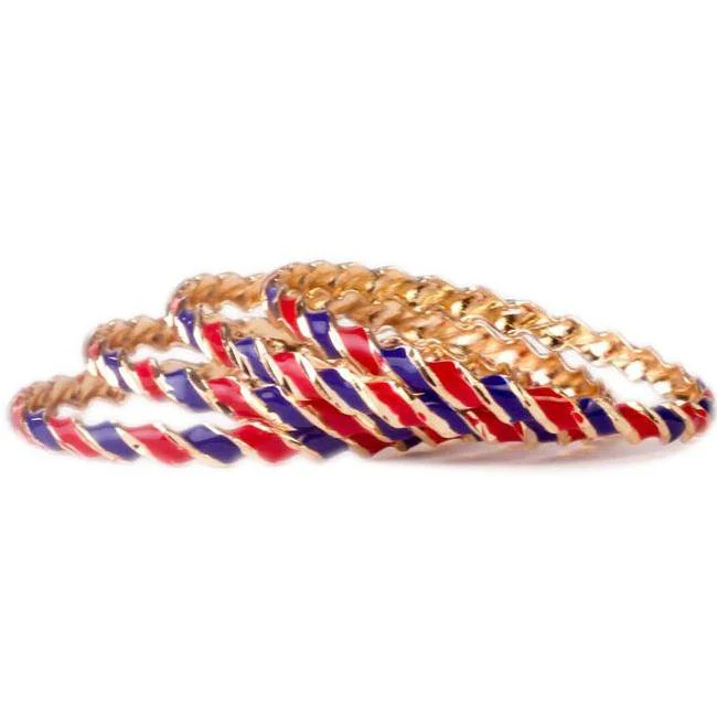 Twisted Multi-Colored Meenakari Bracelet (4pcs) - Image 8