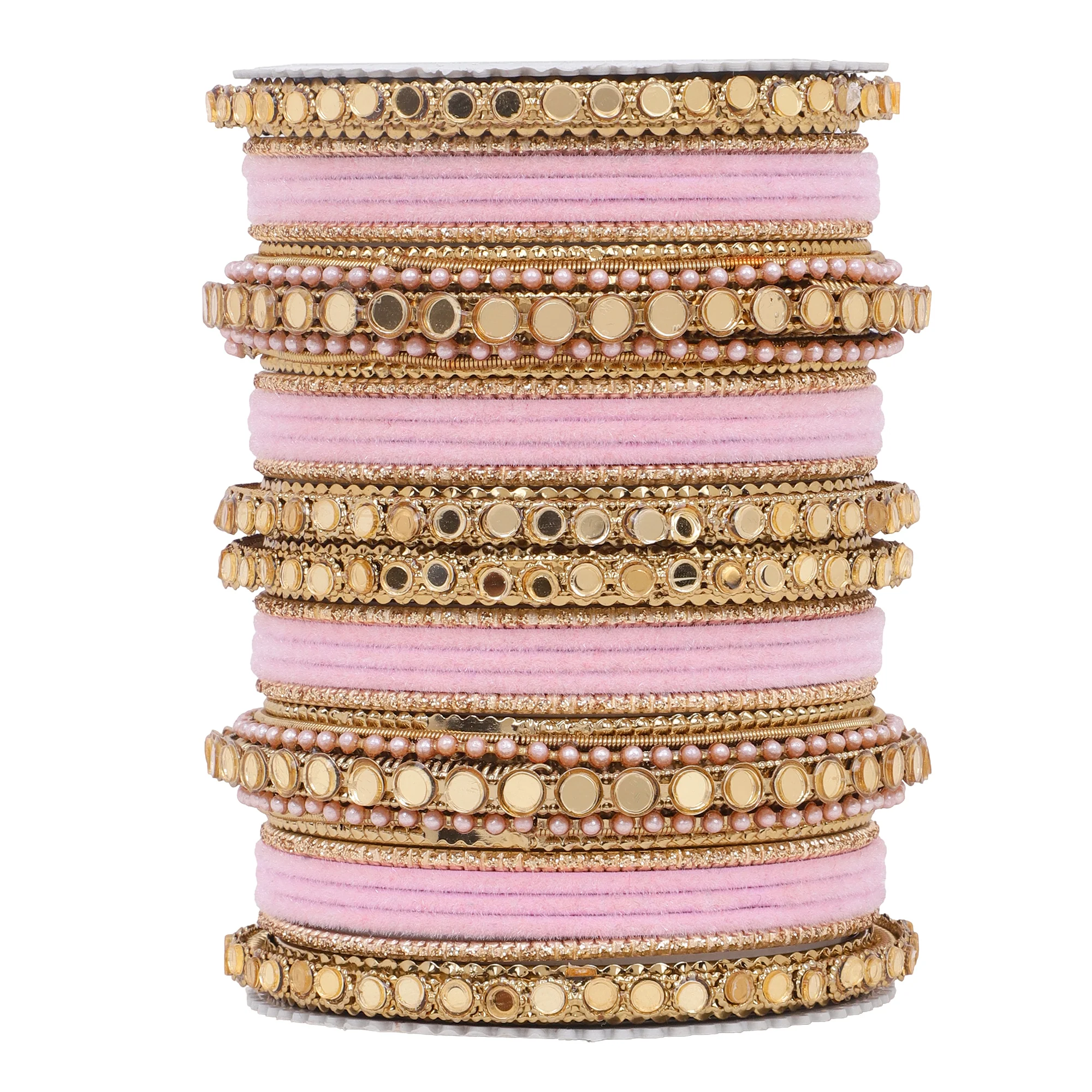 Velvet Bangles set with Golden Mirrorwork Kada - Image 10