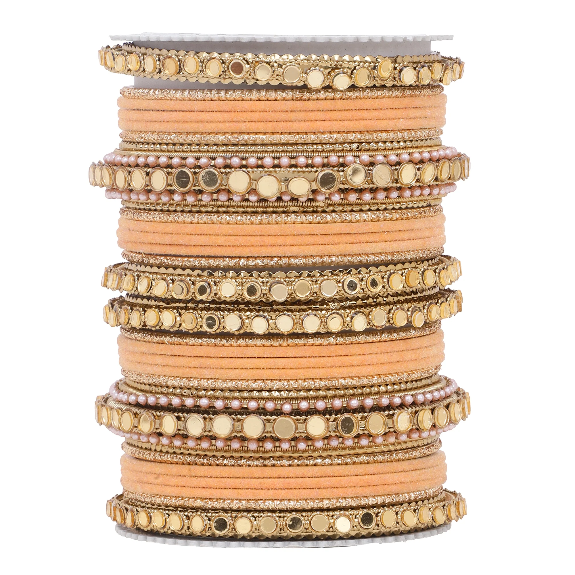 Velvet Bangles set with Golden Mirrorwork Kada - Image 11