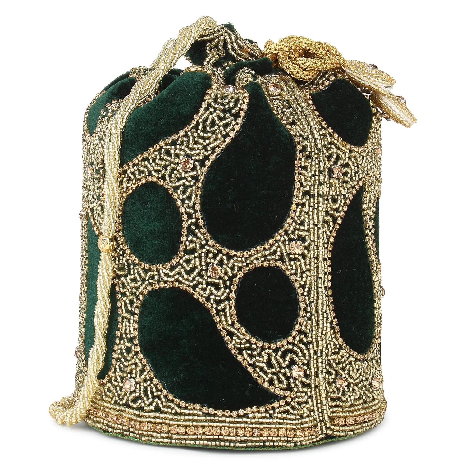 Velvet Bridal Potli with careful embroidery by Leshya - Image 4